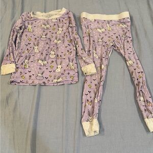 Little Sleepies Lavender Bunnies two piece 2T